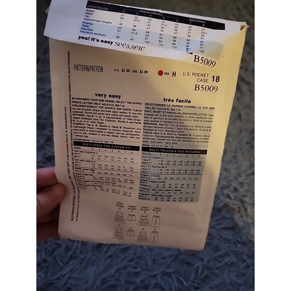 See & Sew Girls Summer Gathered Tunic Dress and Pants, Sizes 6, 7, 8, Cut - Picture 5 of 6